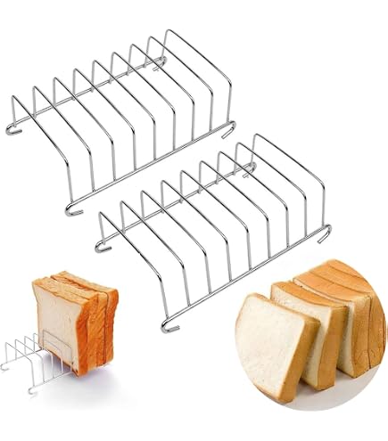 Cabilock Porta Tostapane In Acciaio Inox – 2 Pezzi, Griglie Per Toast, Pane, Ideale Per Cucina E Sala Da Pranzo, Regalo Compleanno/Natale