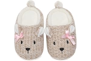 Vunavueya Pantofole Inverno per Bambini e Donna & Uomo Invernali Ciabatte Peluche di Cotone a Casa in Memory Foam Gr.24-43 EU