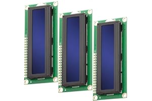 AZDelivery 3 x HD44780 1602 Modulo Pantalla LCD Display 2x16 Caracteres con Fondo Azul y Caracteres Blancos Compatible con Arduino y Raspberry Pi con E-Book Incluido!