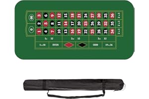 YUZPKRSI Profi Pokermatte 180 x 90cm, Texas Hold'em Pokerteppiche, Deluxe Poker Tischunterlage, Pokertischauflage Roulette Matte, inkl Tragetasche für echtes Casino-Feeling (Grün Roulette-180x90cm)