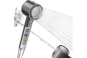 Cobbe Filter Shower Head and Hose, Hard Water High Pressure Shower Head with 20 Stage Filter, 5 Spray Mode Powerful Built-in Power Wash for Remove Chlorine - Reduces Dry Itchy Skin, Grey