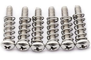 Musiclily Pro #4-40X5/8" Tornillos y Muelles Entonación Selleta de Acero Inoxidable para Puente Trémolo de Guitarra Eléctrica tipo Fender Strat (Juego de 6)