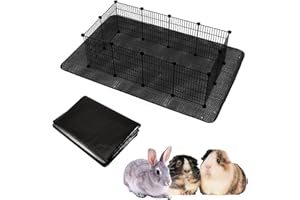 Bcuuozeeing Wodoszczelna mata do kojca dla zwierząt domowych, 150 x 100 cm, do klatki dla świnek morskich, plandeki, podłogi, wielokrotnego użytku dla królików, chomików, fretek i innych małych