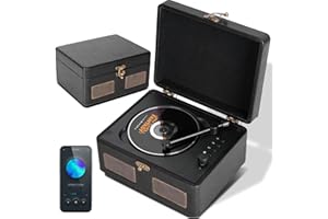 Kocusu Portable CD Player with Speakers,Retro CD Player with Remote Control Support AUX,USB,AUX, Bluetooth, Rechargeable for Home,Working,Travel,Study (Black)