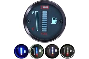 Jauge de niveau de carburant, 52mm Dia CC 12V universel LED Indicateur de Jauge Jauges de Compteur de Carburant Résistance Réglable pour Voiture Moto Camion RV