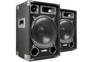MAX12 12" Passive DJ PA Speaker Pair, 1400W Total - 12 Inch Full Range 3-Way DJ Disco Speakers, Professional PA Sound System for Parties, Events, Clubs, Mobile DJs, Live Audio,