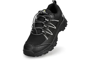 EGGSEED Girls Trainers Non-Slip Walking Shoes Breathable Low-Top Sneakers Road Trail Running Shoes Black Size 2UK Little Kids-5UK Big Kids