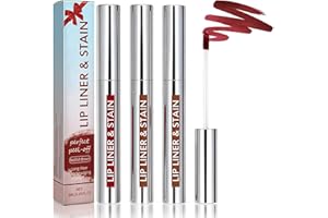 AONAT 3 Stück Peel-Off Lippenliner Set – Langanhaltender, Wasserdichter Lipliner mit Hoher Pigmentierung, Präzises Auftragen für Alltag und Party (Kakao, Rotbraun, Nude)