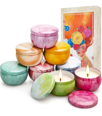 NaturaCandles Candela Profumata Artigianale - Cubo, 100% Naturale, Profumo Flowery Grey - Foto 2