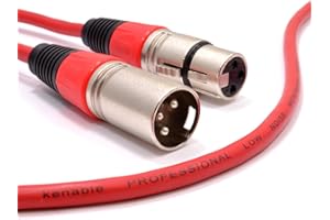 kenable XLR Mikrofon Anschlusskabel Männlich Zum Weiblich Audio Kabel Rot 0,3 m 30 cm [0.3 Meter/0,3m]