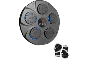MAGIC SELECT Máquina de Boxeo Musical, Equipo De Entrenamiento De Boxeo para Pared de Poliuretano, Almohadilla De Boxeo con LED con Guantes de Boxeo, Bluetooth, Luces al Ritmo de la Música.