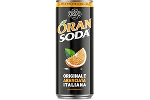 ORAN SODA Oransoda | Bevanda Gassata all'Arancia, 1 Lattina da 33 cl, Originale Aranciata Italiana, Rinfrescante, con Succo di Arance Siciliane, Senza Coloranti