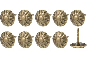 METALLIXITY Klädsel naglar pennor (8 x 10 x 1,7 mm) 100 st järn blomma mönster tumme tryck pennor – för hus konstruktion hus