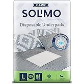 Amazon Brand - Solimo Classic Underpads, Large (Size: 90 X 60 cm), Unisex, High Absorbency, Super Soft, Pack of 10