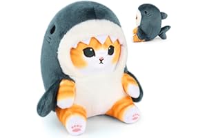 FENYW Gato Peluche, Gato Juguetes de Peluche, 22 CM Gato tiburón Muñeca Juguetes Gato Gabbys para Niños Niñas Regalos de Cumpleaños de Navidad