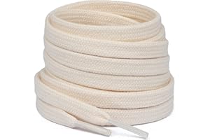 Stepace 2 Paires Lacets Plats Premium 100% Coton - Épaisseur 8 mm - Lacets Chaussures de Remplacement pour Baskets Sneakers