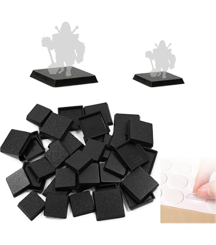 Basi Quadrate Per Miniature Da 40 Mm - Set Da 20 - Plastica Nera Spessa 4 Mm - Per Wargame E Giochi Di Ruolo - 2