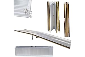 WORHAN Rampe de 3.05m Alu Pliable Valise Aluminium pour Fauteuil Roulant Chargement Scooter Plate-Forme Aluminium Anodisé 305cm R10