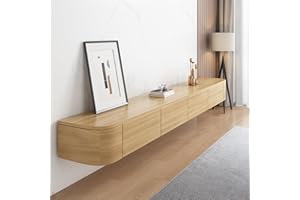 Aipunlus Wall Mounted TV Unit, Floating TV Stand Cabinet, Black Floating TV Cabinet with Doors in Media Wall Unit, Entertainment Storage TV Console for Living Room and Office (Wood 2, 160cm/63.0in)