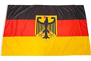VERSANDHANDEL-STRAUCH Fahne Flagge Deutschland mit Adler XXL DICKE QUALITÄT MIT 2 ÖSEN - 150 x 250 cm