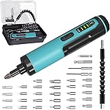 Cacciavite Elettrico, Kiprim Avvitatore Ricaricabile senza Filo con 33 Punte, Avvitare e Svitare Viti, con USB e 2 LED, Mini 