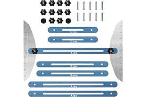 MUCEK Stair Tread Template Tool, 11-60inch Adjustable Stair Treads Gauge Stair Jig Measuring Stair Tool, High Precision for Cutting Perfect Stair, Riser, Shelf, and Cutting Blue