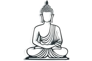 keluly Decorazione in metallo. Scultura da parete galleggiante, con ombre, realizzata in acciaio. (43 x 31 cm., BUDDHA)