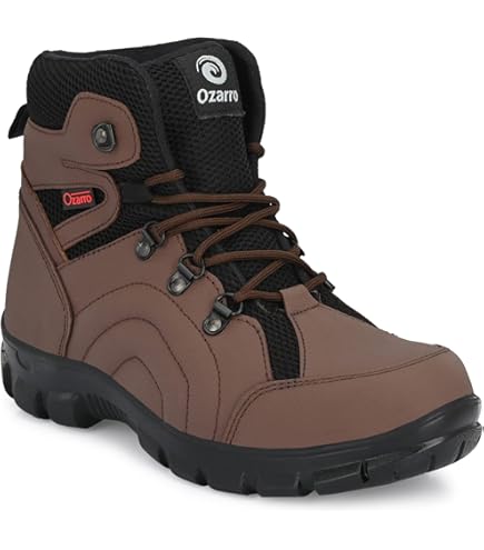 Ozarro Black Genuine Leather Steel Toe Safety Shoes (S4443