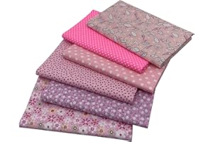 aufodara 6 piezas 50 x 80 cm tela artesanal tejidos tela algodón grande tela patchwork costura creativa telas por metro materiales para aficiones creativas hechas a mano (Rosa)