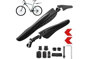 FANNAS Guardabarrode Bicicleta, Juego de Guardabarros Bicicleta de Montaña 24"-29", con 2 Pegatinas Reflectantes, Guardabarros Delantero y Trasero, Accesorios Repuesto Bicicleta Montaña (Negro)
