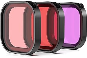 FiTSTILL Filtre de plongée pour le boîtier étanche officiel HERO 13 12 11 10 9 et le boîtier en alliage d'aluminium FiTSTILL HERO 13/12/11/10/9, améliore la couleur et divers accessoires