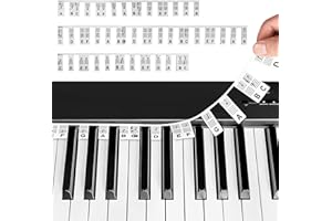 PANYI Piano Stickers Made Of Silicone, Removable Piano Notes Guide For Beginner, Piano Keyboard Stickers 88 Full Size Removable & Removable Silicone Piano Key Note Labels, For Learning (No Need Stick)
