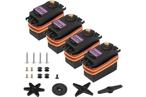 yusvwkj [4-Pack] MG996R 55g Metal Gear Torque Digital Servo Motor for Futaba JR RC Helicopter Car Boat Robot