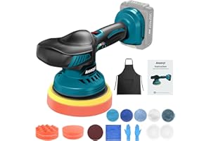 ANANCYI Cordless Car Polisher 18V, 6-inch, with 12 attachments, 1500W Polisher, 6 Variable Speeds, 150mm Polishing Pad for Ma-Kita BL1830, BL1830B, BL1840, BL1840B