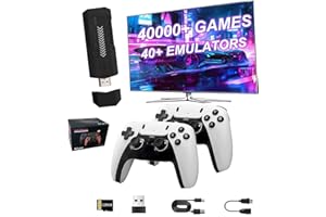 TENIREALX 𝟐𝟎𝟐𝟓 𝐍𝐞𝐰 Upgrade X2pro Retro Gaming Console Game Stick, 128G 40000+Games 40 Emulators, 4K HD Plug & Play TV Video Gaming Stick with Dual 2.4G Wireless Controllers