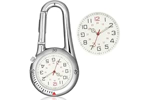 ERTLUTW Taschenuhr Mit Karabiner Befestigung Karabineruhr Taschenuhr mit Karabiner Leuchtendes Analog Quarz Uhr mit Zifferblatt für Ärzte Krankenschwestern, Unisex Taschenuhr für FOB-Armbanduhr (Blau)