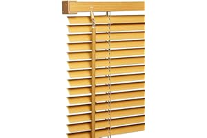 My Home Store PVC window Venetian Blind Blinds Easy Fit Trimmable Fittings Window Treatment Shutter Twist Open Close (Teak-Wood Grain Effect, 90cm wide (35.4") x 150cm Drop)