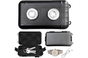 sitengjun Cachette de clés pour l'extérieur, boîte magnétique, étanche, cachette magnétique, pour cacher une clé en plein air pour clés, rangement de voiture USB (noir)