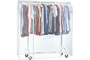 Tatkraft Schild Grande Housse de Protection pour Portant à Vêtements, Plastique Waterproof Transparent, Ouverture et Fermeture Faciles, L 155 cm