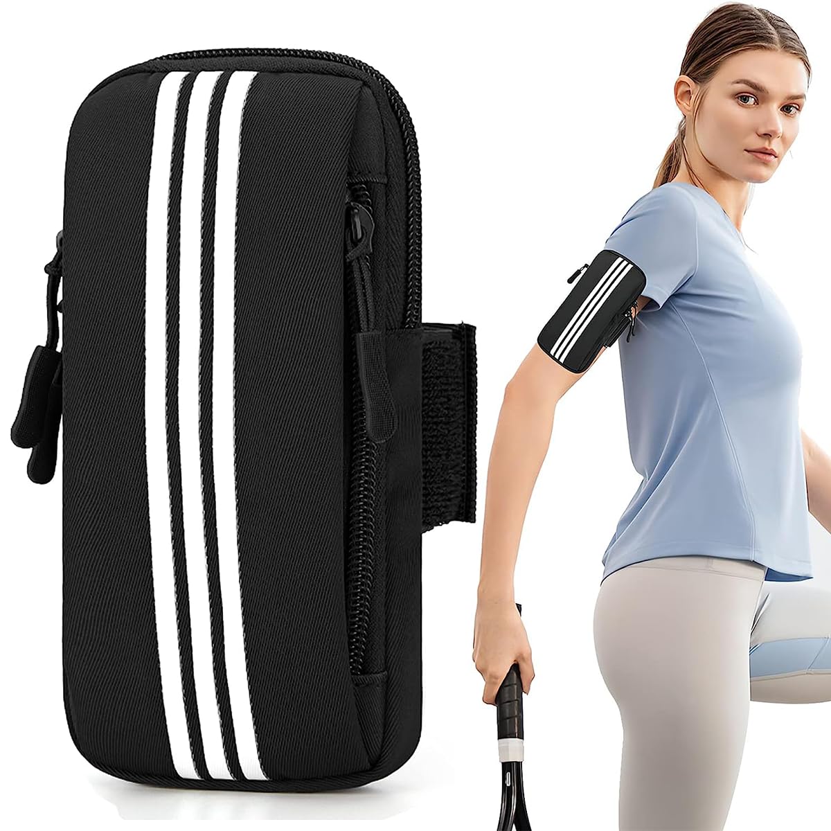 Optifit® Phone Armband Arm Phone Holder for Running Anti-Slip Armband Phone Holder with Elastic Strap for 6.7'' Phone Waterproof Phone Holder for Running, Hiking, Jogging