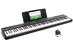 Alesis Pianoforte Digitale 88 Tasti con 480 Suoni, Pianola Altoparlanti, USB MIDI, Leggio per Spartiti o Tablet e Lezioni per Principianti