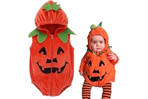 Hifot Deguisement Citrouille Bébé,Bébé Fille Garçon Citrouille Barboteuse Chaussures Chapeau Deguisement Halloween Enfant Costume Carnaval