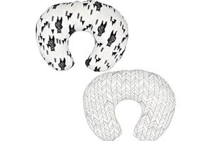 SH-RuiDu Copertura del cuscino infermieristico per i neonati, 2 Pz Cotone U-Shaped Nursing Cuscino di Apprendimento Sit Pillow Rimovibile Cuscino Lavabile Slipcover per le madri Cuscini Allattamento