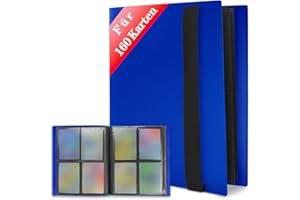 JUSONEY Karty Kolekcjonerskie Album - Z160 Kieszenie 20 Pages Pro 4 kieszenie z wodoodporną niebieską okładką książki Idealne do zbierania kart dla MTG Magic, do Match Atta (niebieski)
