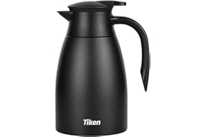 Tiken 1.5L Caraffa Termica per il Caffè da, Brocca Isolante in Acciaio Inossidabile per il Caffè, Tè e altre Bevande Calde e Fredde