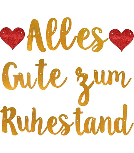 HOWAF Ruhestand-Deko-Set Schwarz-Gold – Girlande, Ballons, Cake Topper, Schärpe 