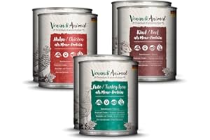 VENANDIANIMAL Venandi Animal - Pienso Premium para Gatos - PAQUEE DE Prueba I 2*Pollo, 2*Pato, 2*Ternera - Completamente Libre de Cereales - 6 x 8,00 g