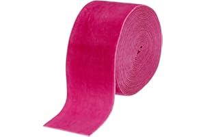 sourcing map Velvet Ribbon 2 Inch x 5 Yard Single Face Spool Silky Velvet Fabric for Bouquets DIY Crafts Gift Wrapping Wedding Party Rose Red