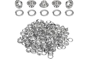 QUARKZMAN 50 Stück Ösen 6 mm Innen-Ø Messing Ösen Metallösen Rostfrei Planenösen Grommet Kit mit Unterlegscheiben Eyelets für Banner Leder Schuhe Handtaschen Vorhänge Bastel, Silber