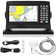 Marine Chart Plotter, Marine GPS Navigator, GPS Chart Plotter Satellite Navigator with GNSS Antenna Dual Map System IPX6 Waterproof for Marine Boat GPS Navigation Marine